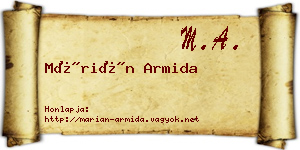Márián Armida névjegykártya